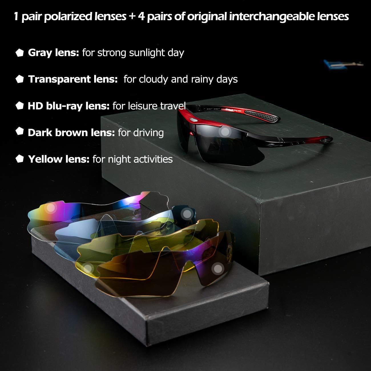 ROCKBROS Polarized Cycling Sunglasses: 5 Lenses, UV Protect, Unbreakable - Image 3