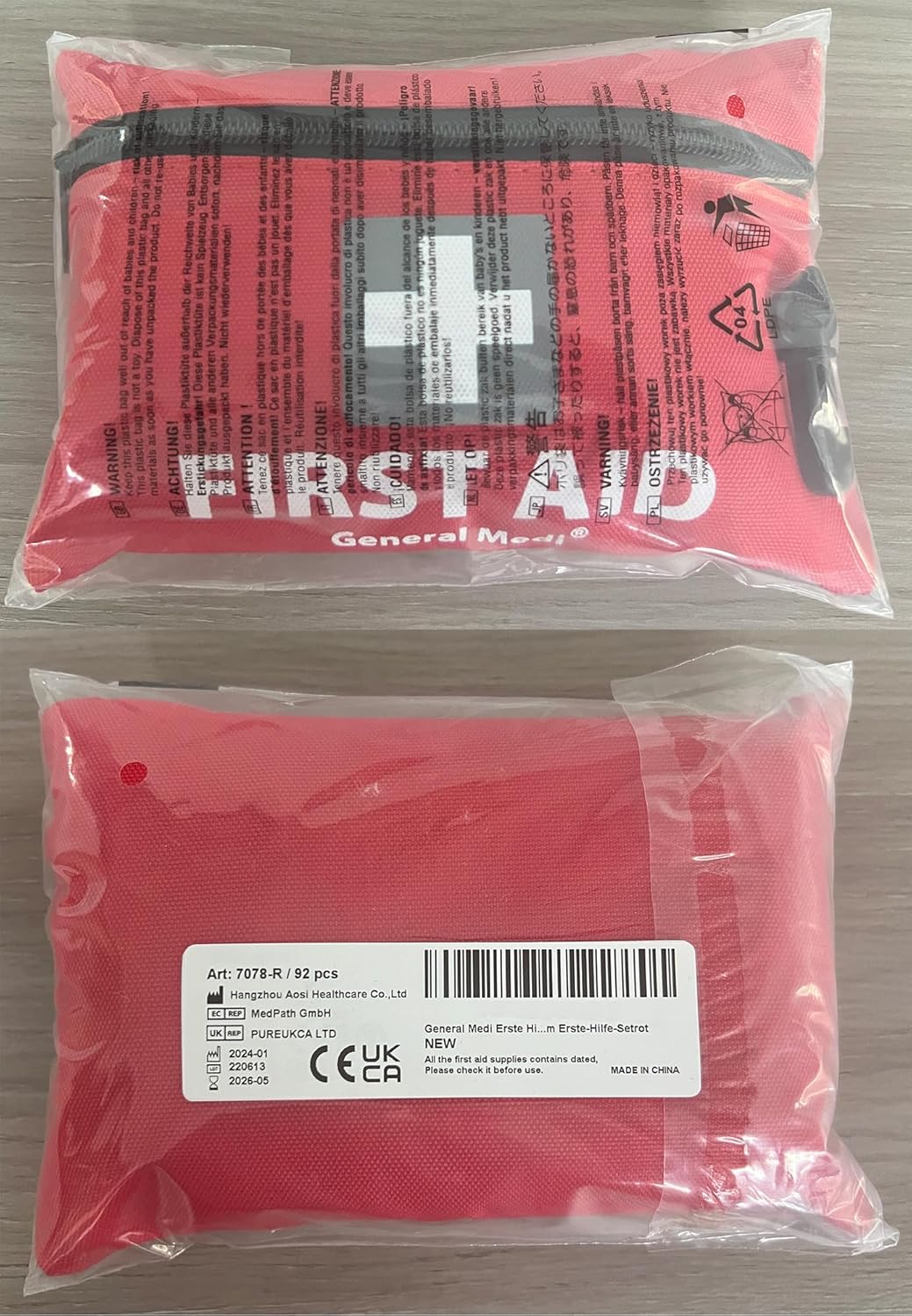 92pc Mini First Aid Kit: Travel, Home, Camping Essentials w/ Blanket - Image 3