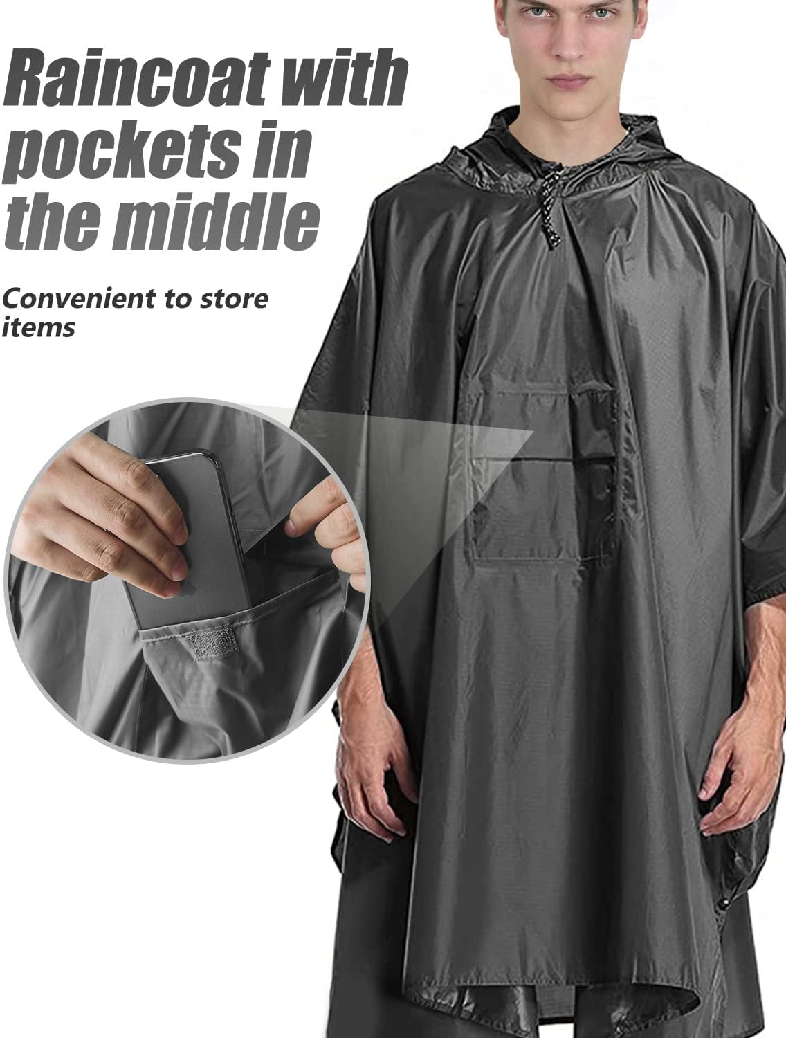 Victoper Adult Waterproof Poncho: Lightweight & Reusable Raincoat - Image 3