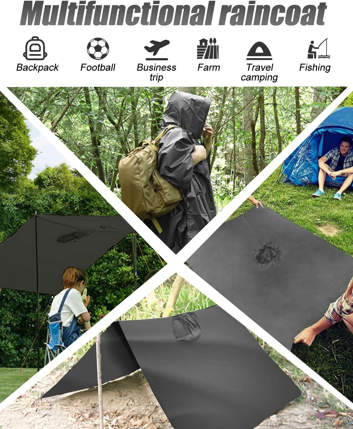 Victoper Adult Waterproof Poncho: Lightweight & Reusable Raincoat - Image 6