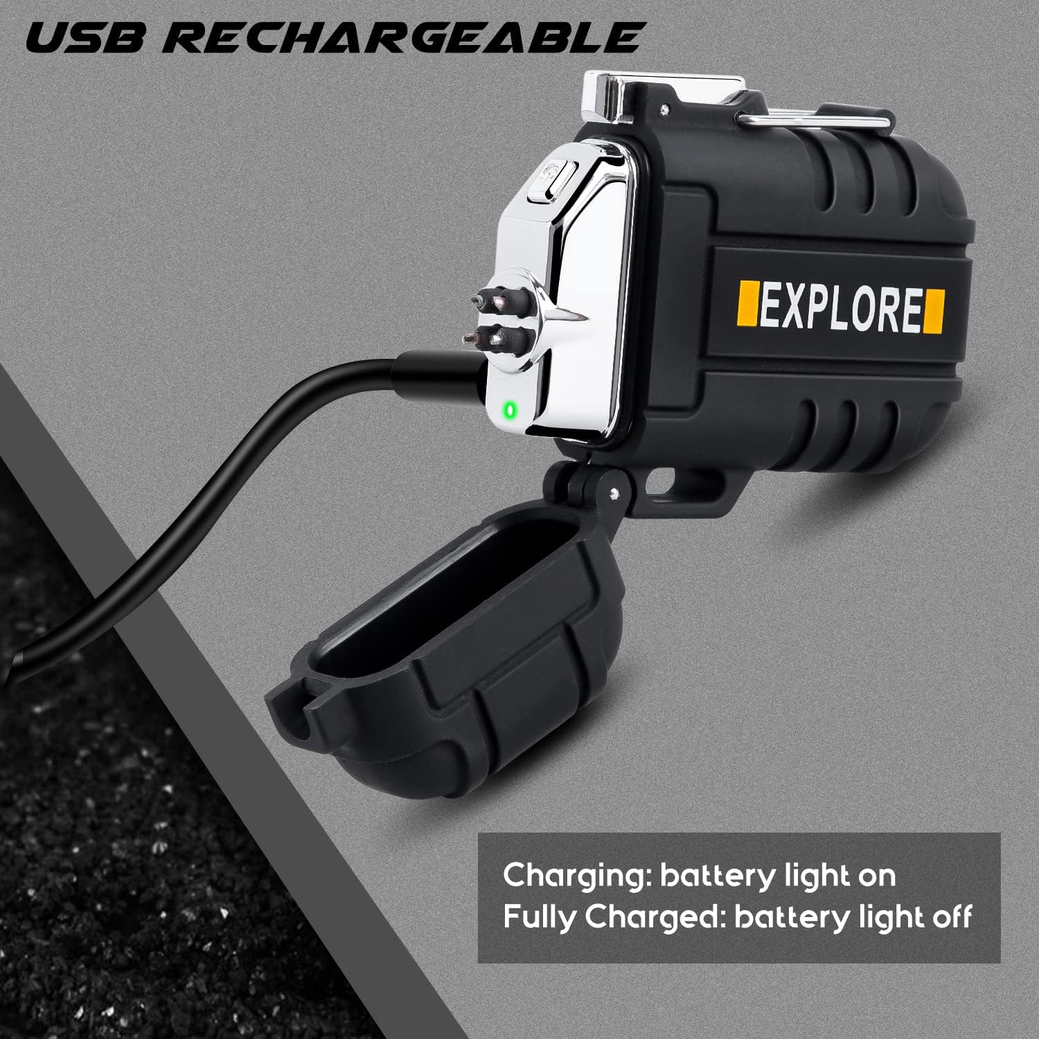Rechargeable USB Plasma Lighter: Windproof, Waterproof, EDC Gear - Image 3