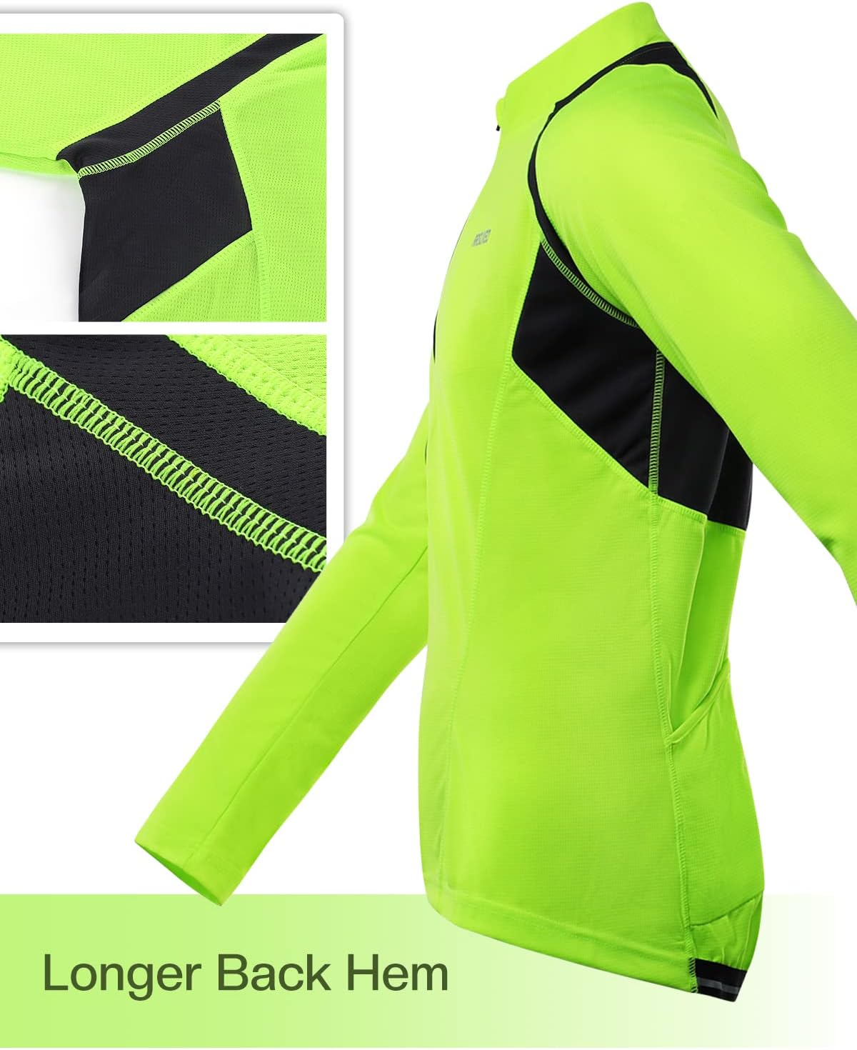 ARSUXEO Men's Long Sleeve Mountain Bike Jersey - Breathable, Half Zip - Image 3