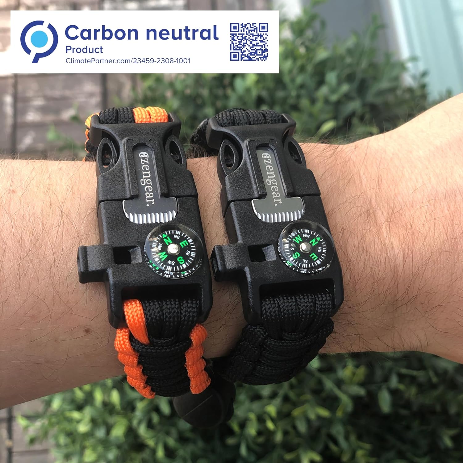 Paracord Survival Bracelet: Fire Starter, Whistle, Compass - Image 3