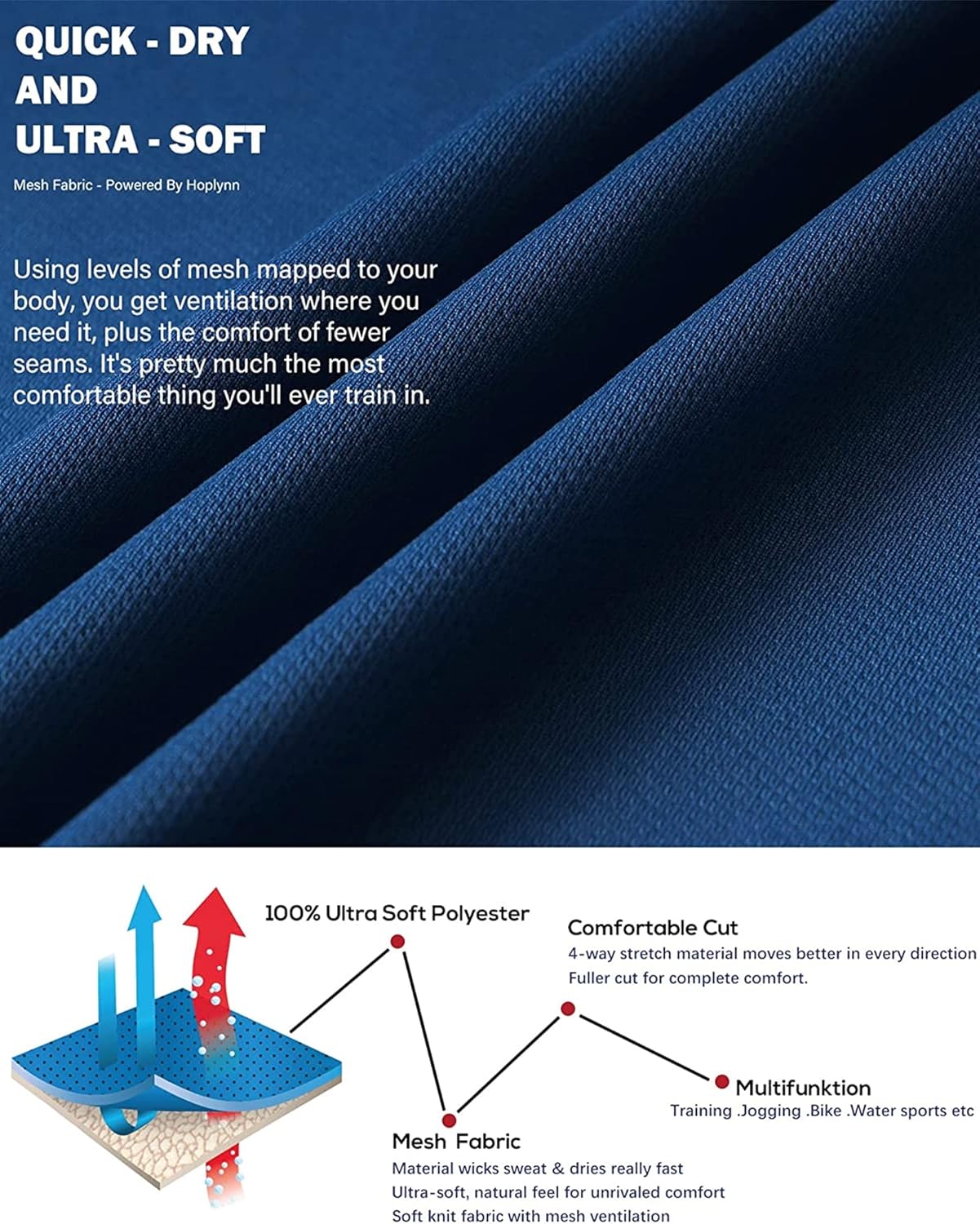 HOPLYNN Men's Dry-Fit Running Shirts - Cool, Breathable Workout Tops - Image 8