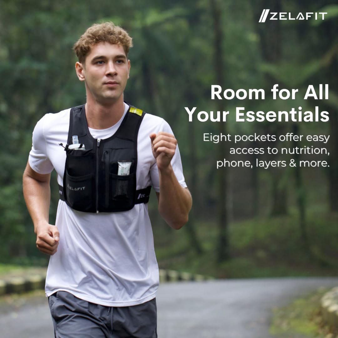 ZelaFit® Hydration Running Vest: Hands-Free Water & 8 Pockets - Image 3