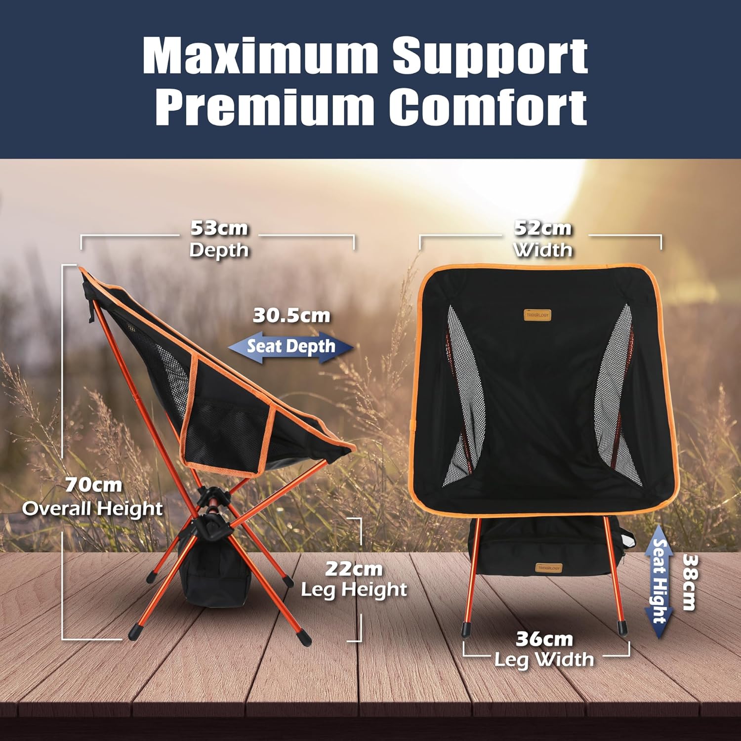 Trekology YIZI GO Camping Chair: Lightweight, Compact, 136kg Capacity - Image 3