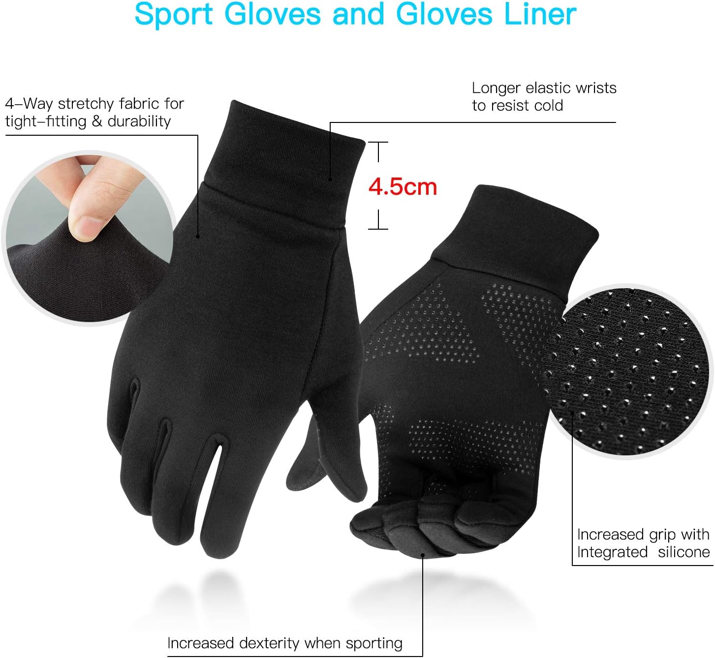 Unigear Touchscreen Running Gloves: Warm, Anti-slip, Lightweight - Image 3