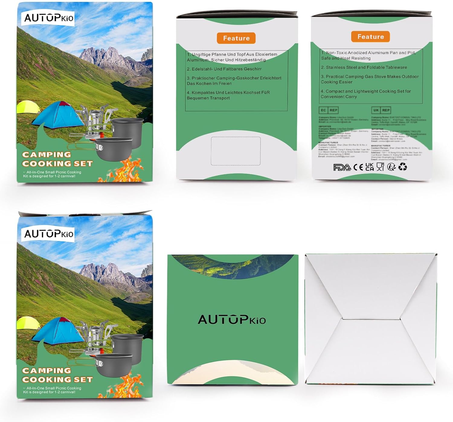 AUTOPkio Camping Cookware: Non-Stick, Folding Pots & Stove for 1-2 People - Image 4