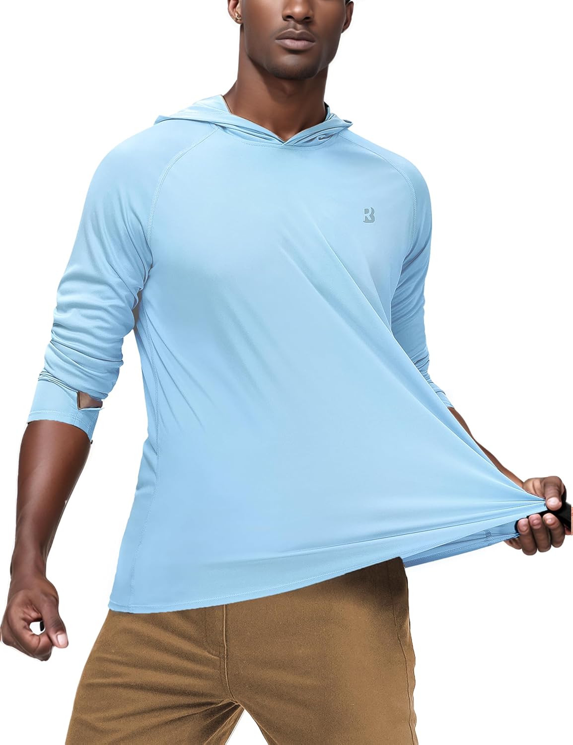 Men's UPF 50+ Long Sleeve Hoodie: Sun Protection for Outdoor Adventures - Image 3