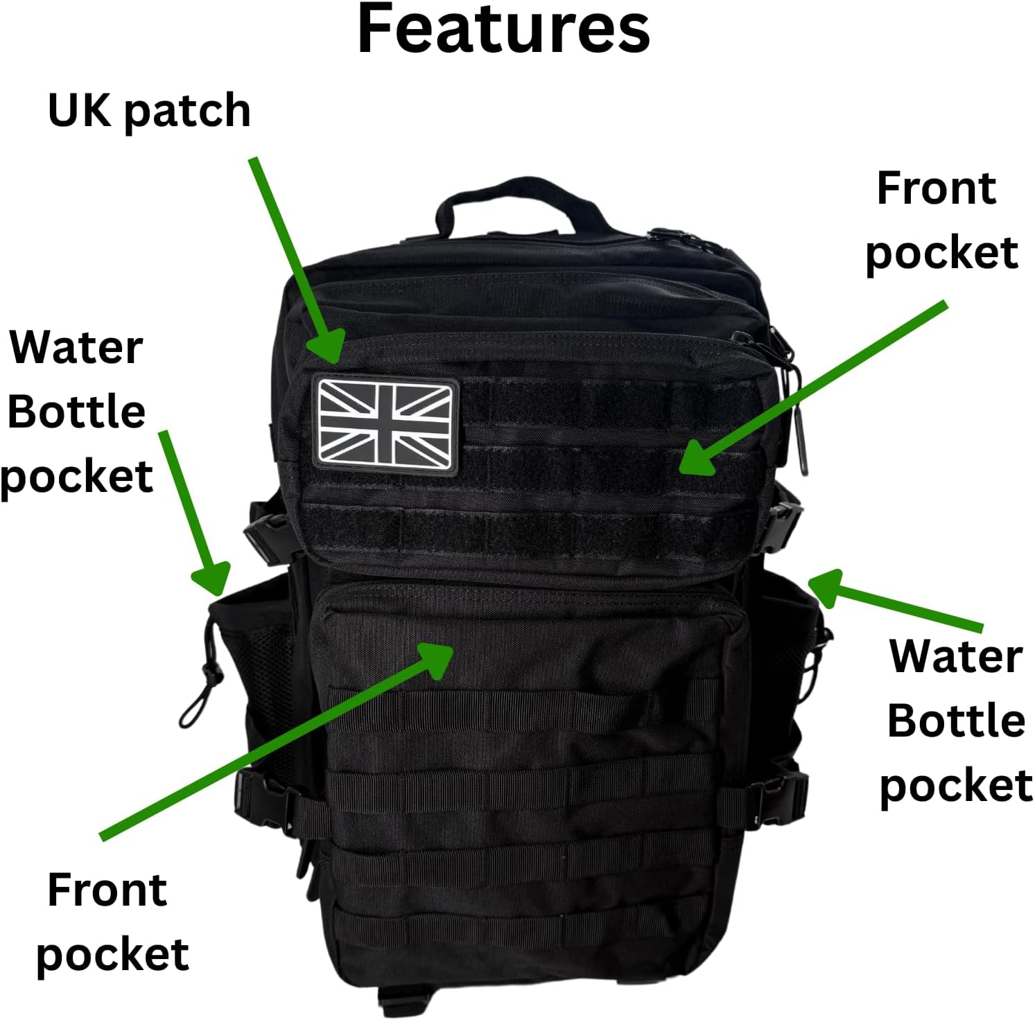 45L Water-Resistant Tactical Backpack: Hiking, Travel, Gym Gear - Image 3
