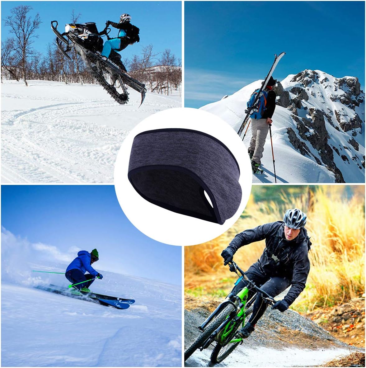 Fleece Headband w/ Ponytail Hole - Warm Ear Muffs for Running - Image 4