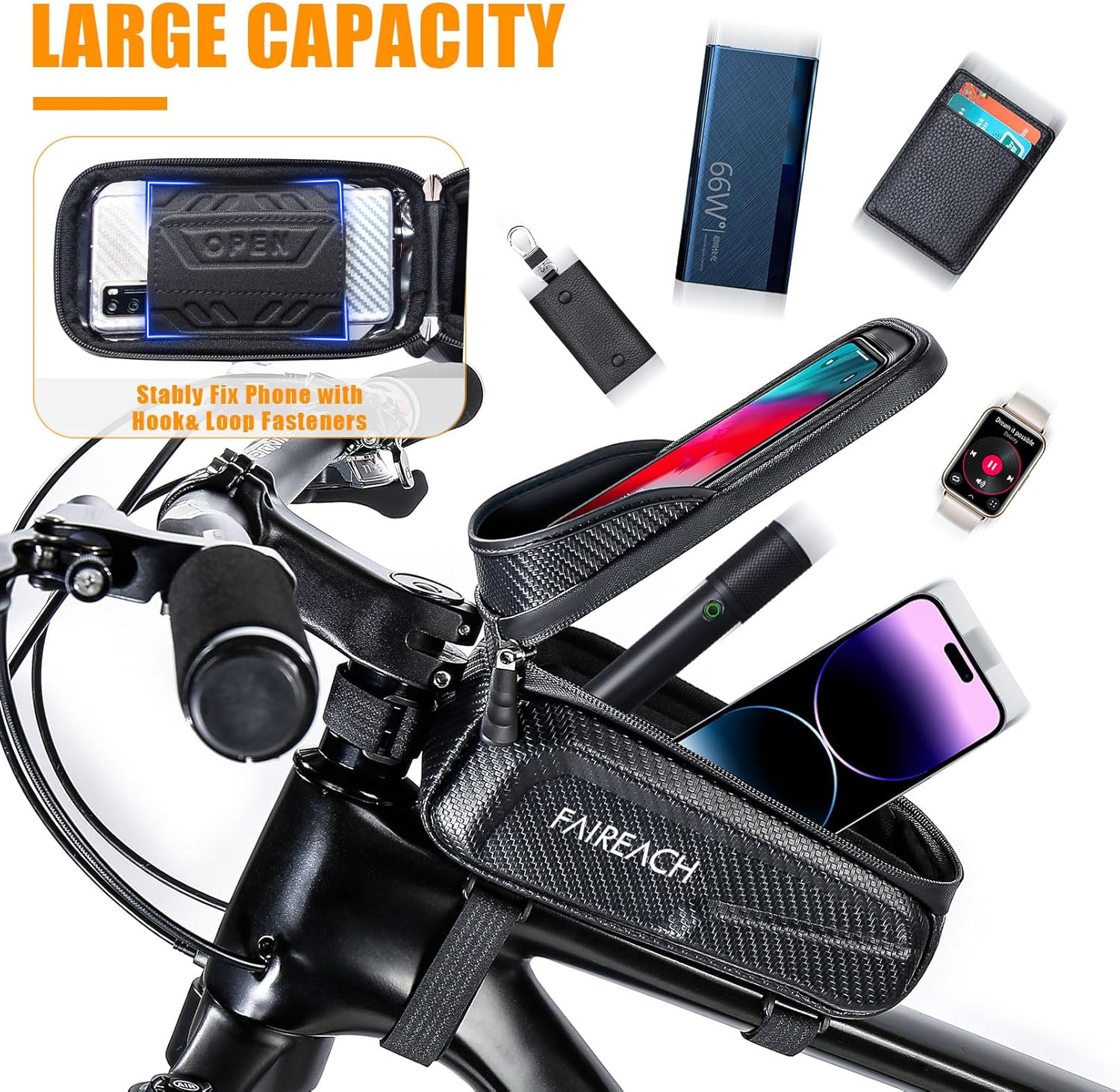 Waterproof Bike Phone Holder Bag - Touchscreen GPS Mount for Cycling - Image 3