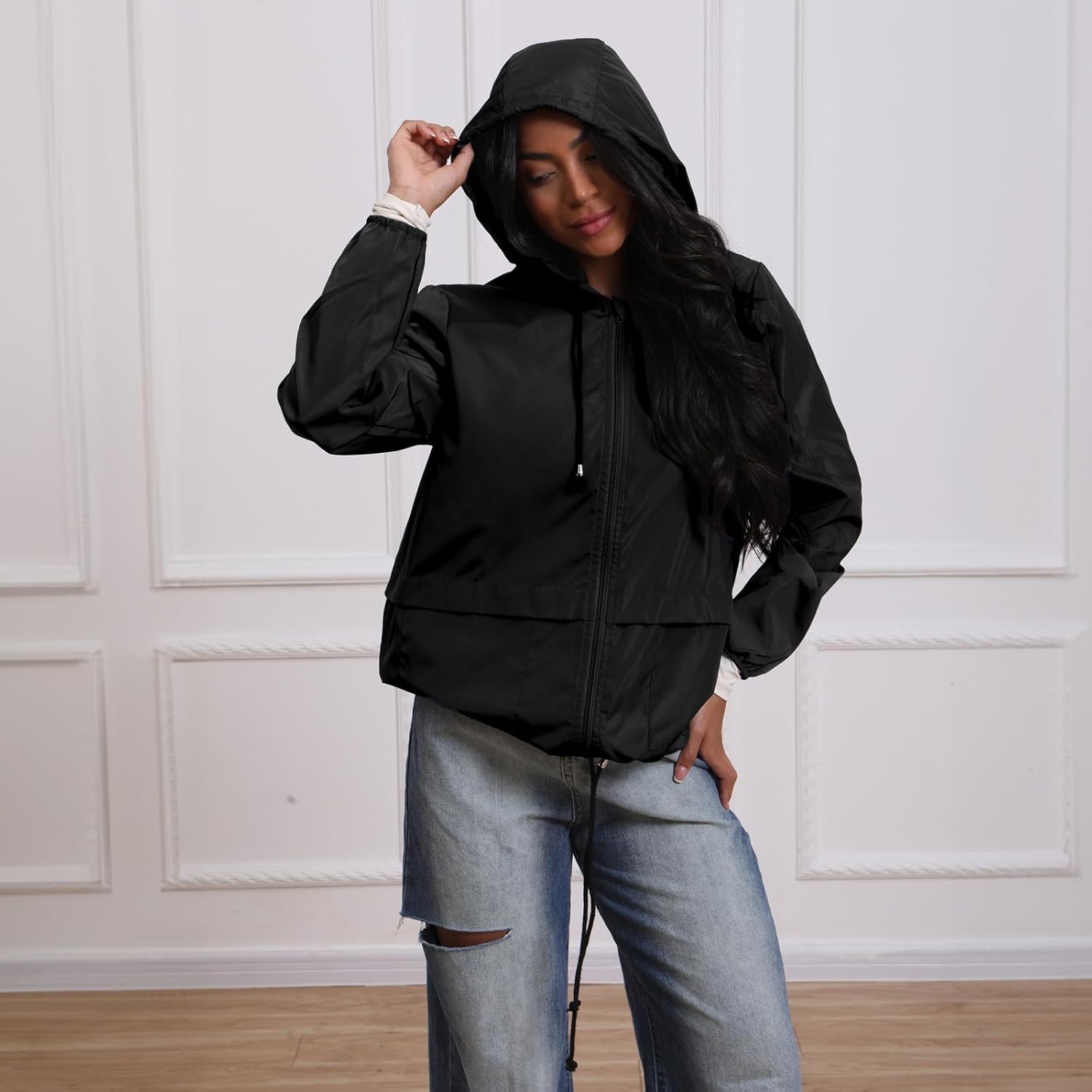 Women's Waterproof Packable Rain Jacket - Hooded Windbreaker for Hiking - Image 5