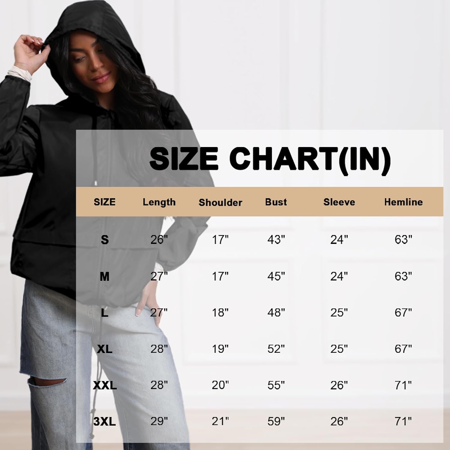 Women's Waterproof Packable Rain Jacket - Hooded Windbreaker for Hiking - Image 6