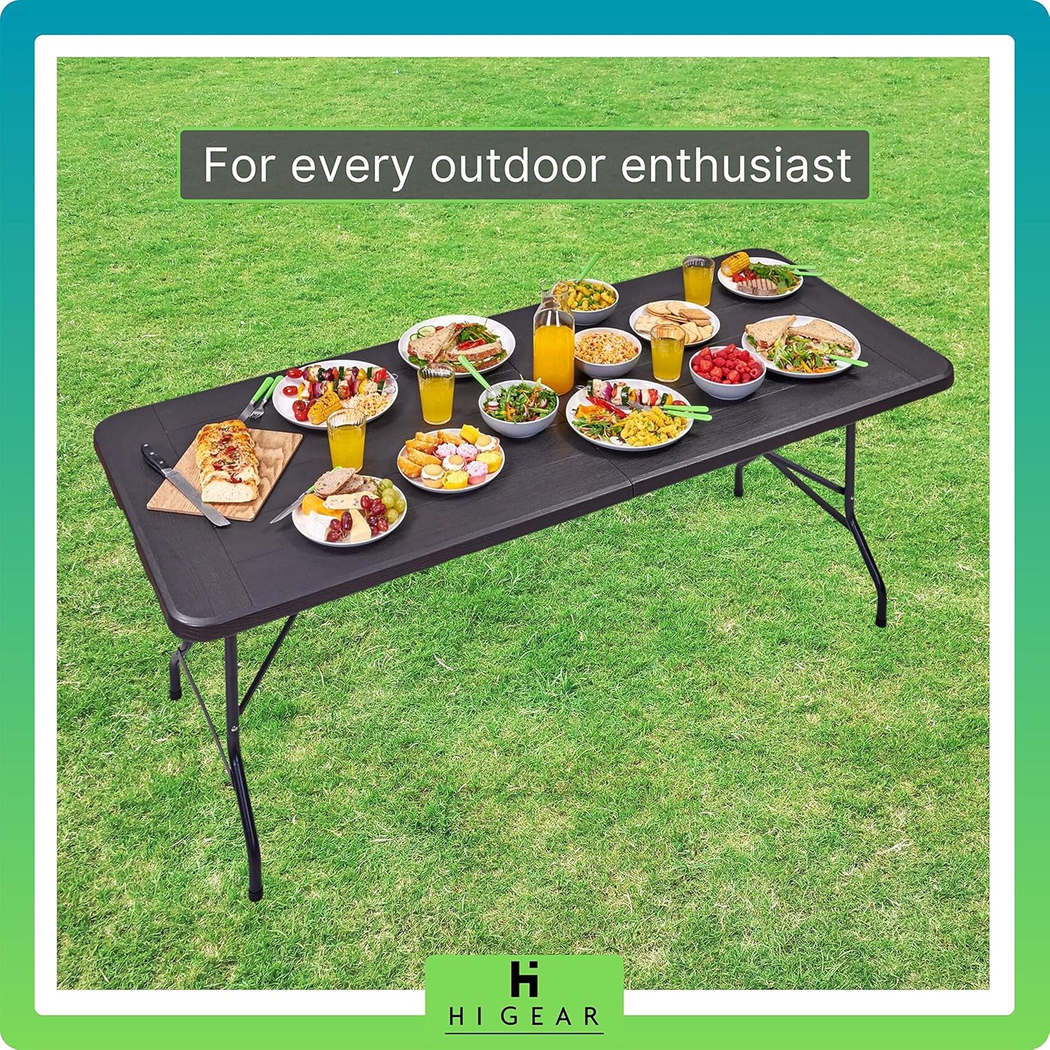 Hi-Gear Richmond 6ft Folding Camping Table: Portable Outdoor Dining - Image 7