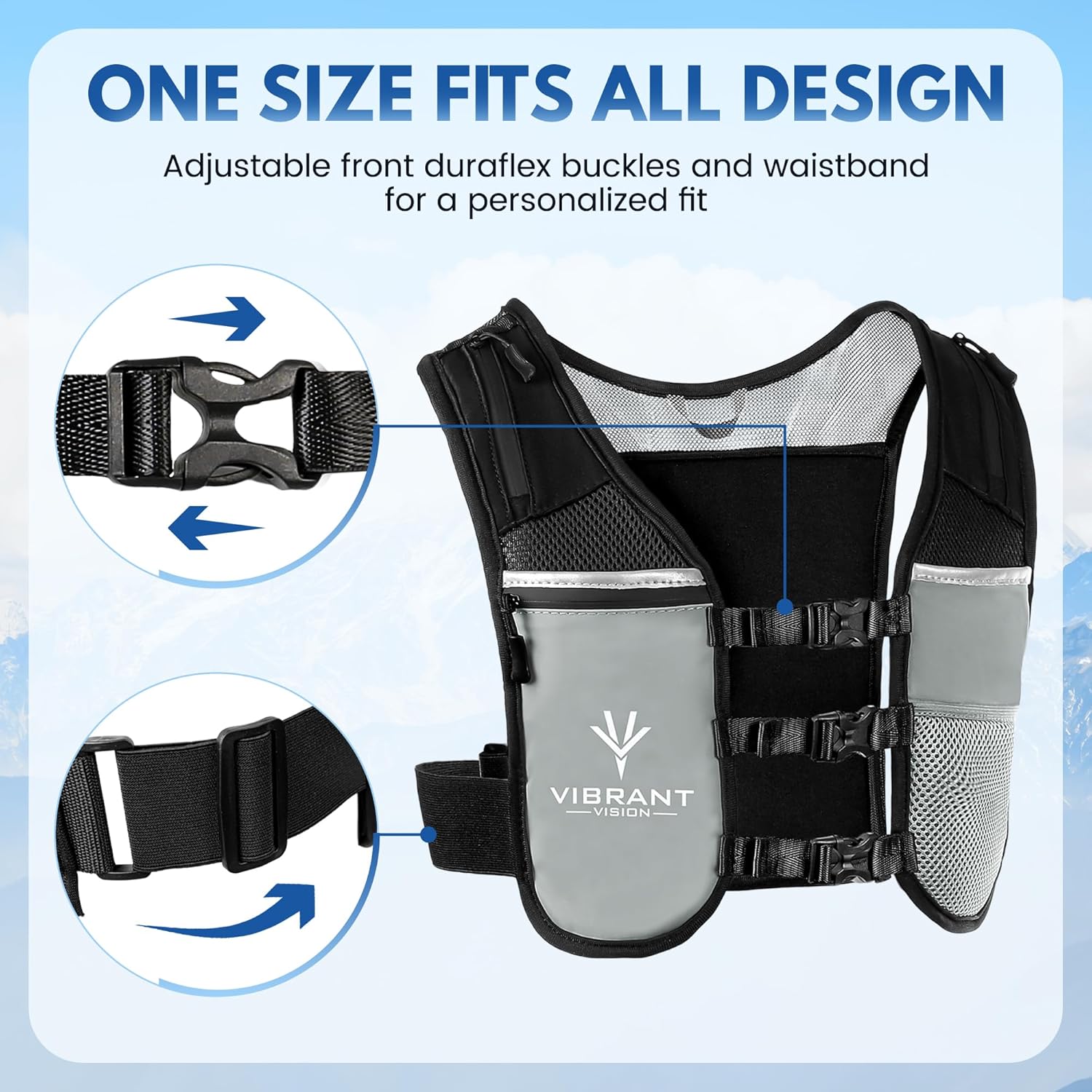 Lightweight Running Hydration Vest: Phone Holder, Reflective - Image 3