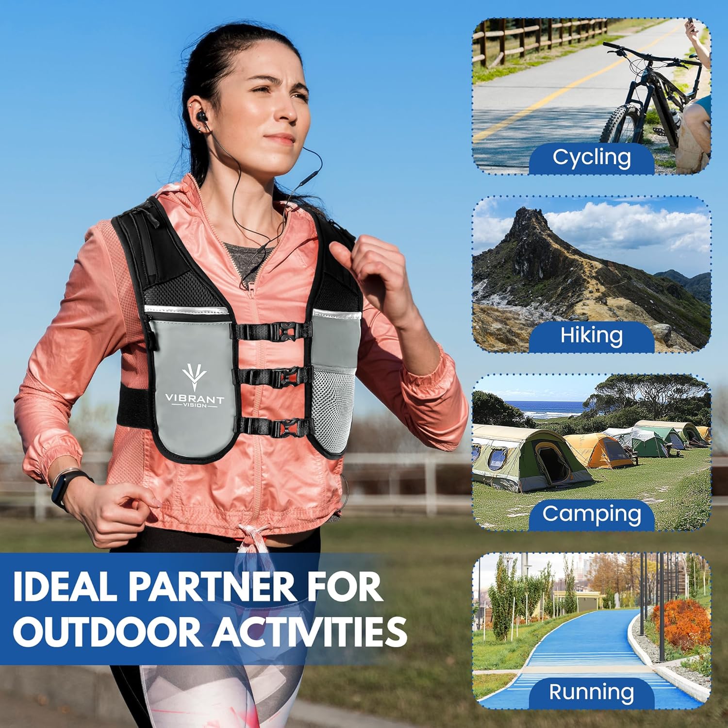 Lightweight Running Hydration Vest: Phone Holder, Reflective - Image 5