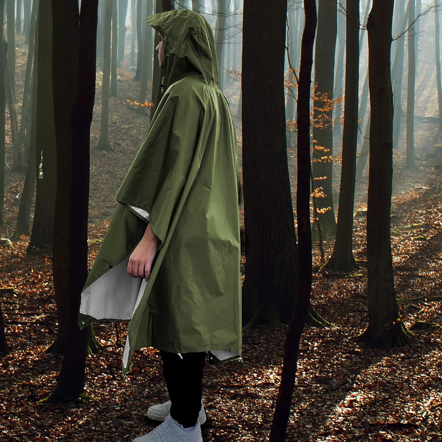 ANYOO Waterproof Reusable Hiking Poncho - Lightweight & One Size - Image 3