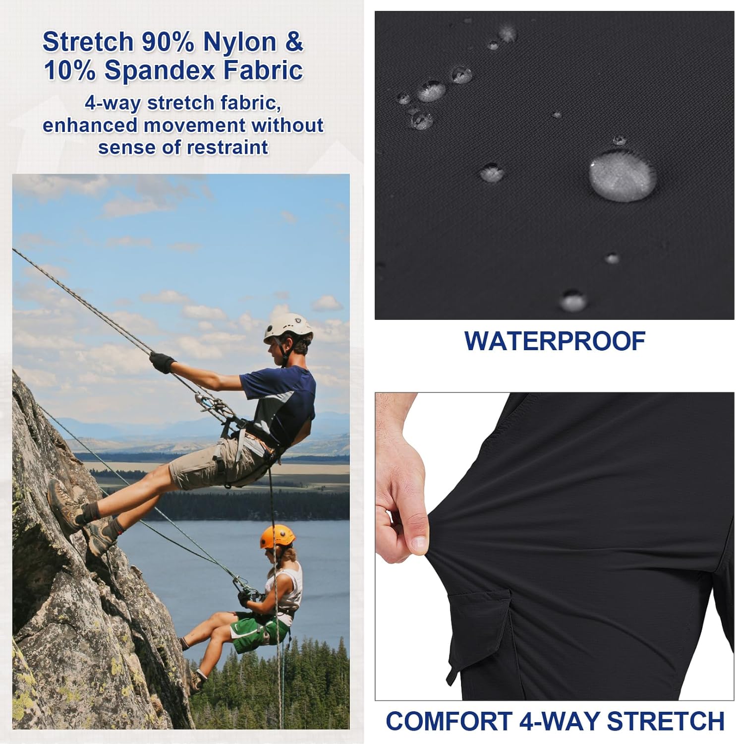 Men's Quick Dry Hiking Pants: Lightweight, Breathable Cargo Trousers - Image 3