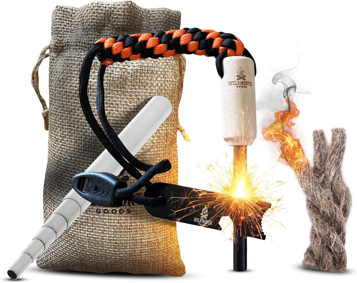 Wild North Fire Starter: 15K+ Strikes, Tinder, Bellow, Bag - Camping Survival - Image 8