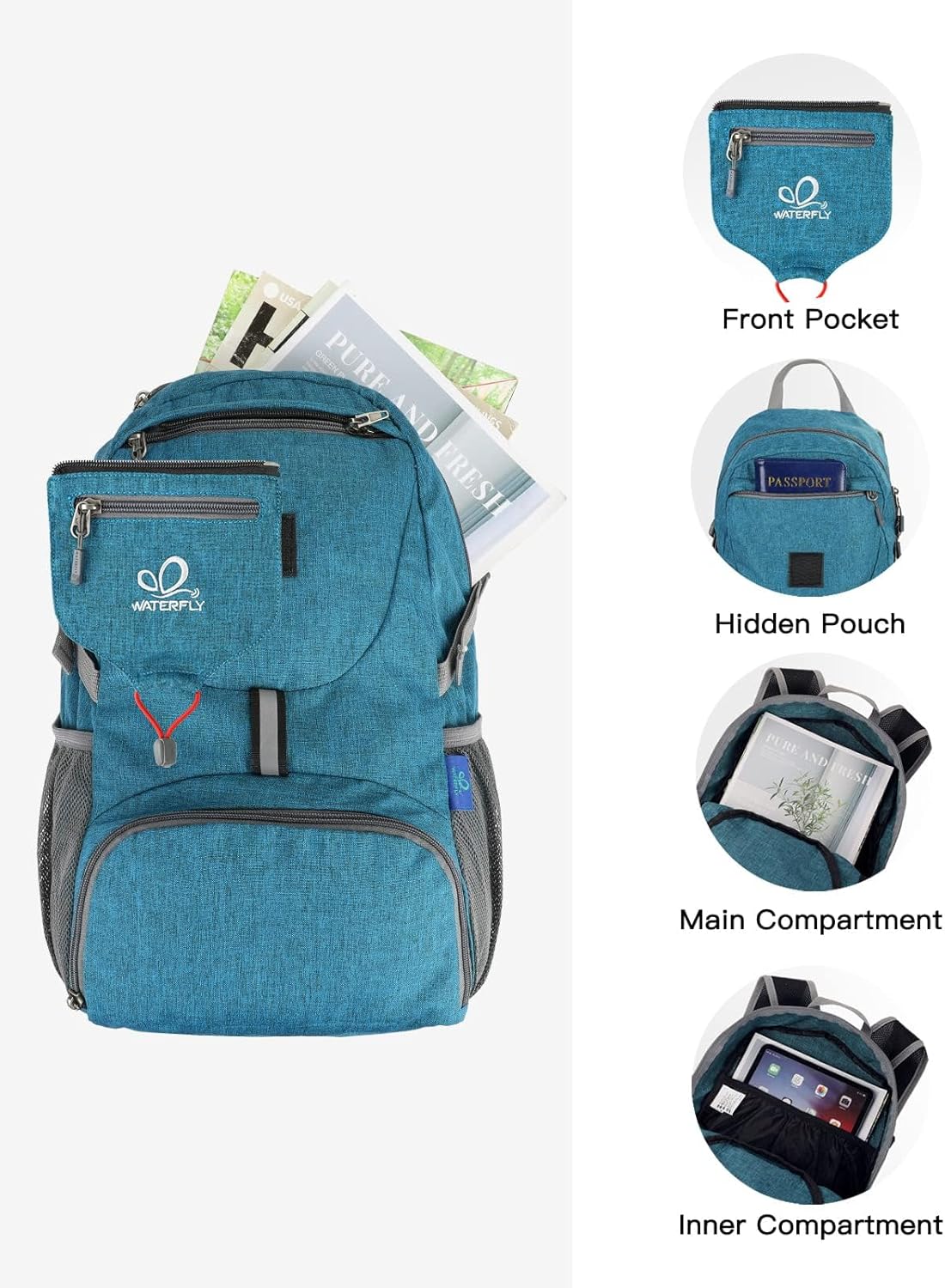 Waterfly 20L Packable Backpack: Ultra-Light Hiking & Travel Daypack - Image 3