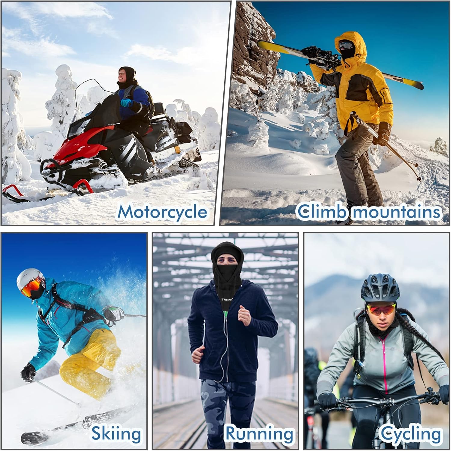 TAGVO Warm Fleece Balaclava: Ski, Hike, Ride Face Mask - Image 6