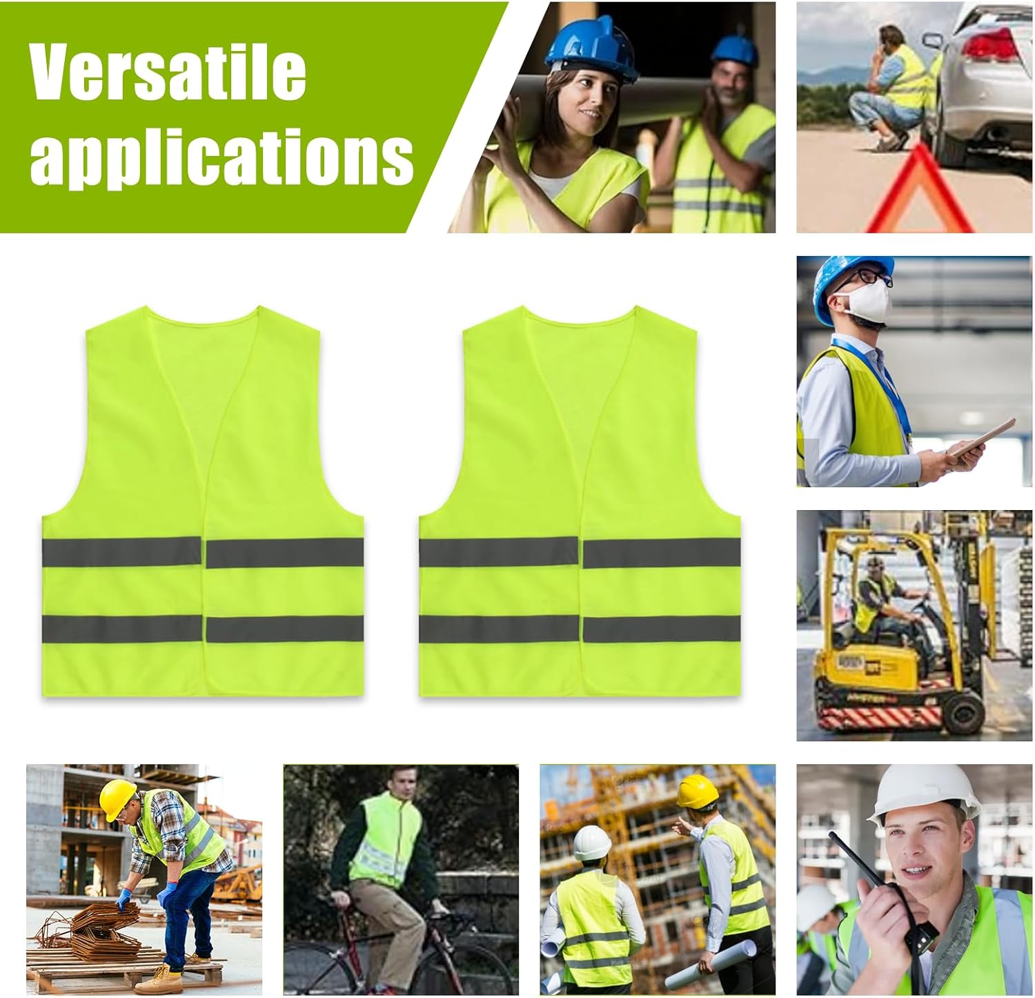 Tweozek 4-Pc Hi-Vis Vests: Reflective Safety for Night Work & Cycling - Image 7