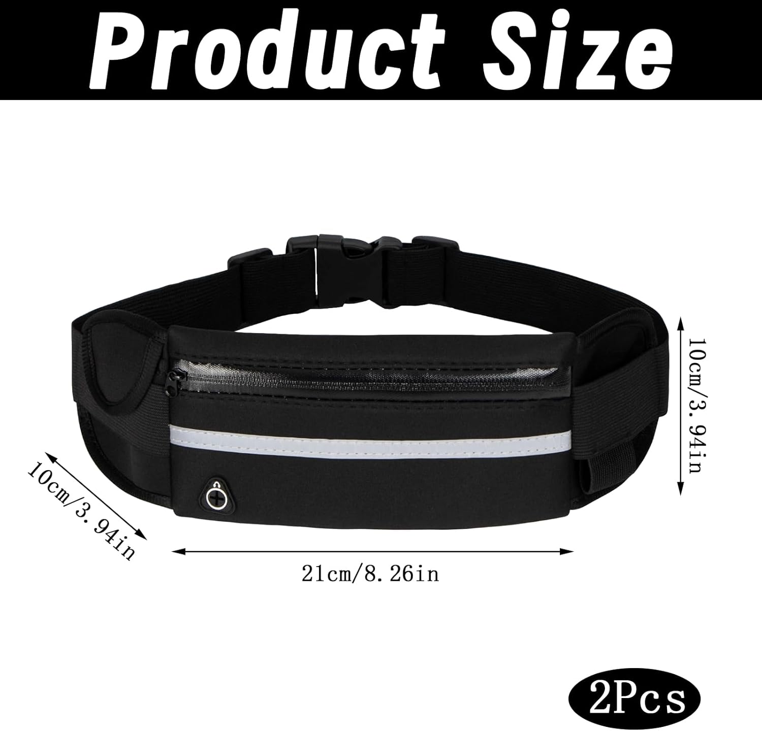 Hands-Free Running Belt for Women - Reflective, Adjustable Waist Pack - Image 2