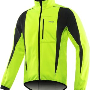 ARSUXEO Cycling Jacket Mens Waterproof Windproof Softshell Winter Thermal Breathable Bike Outerwear 15K