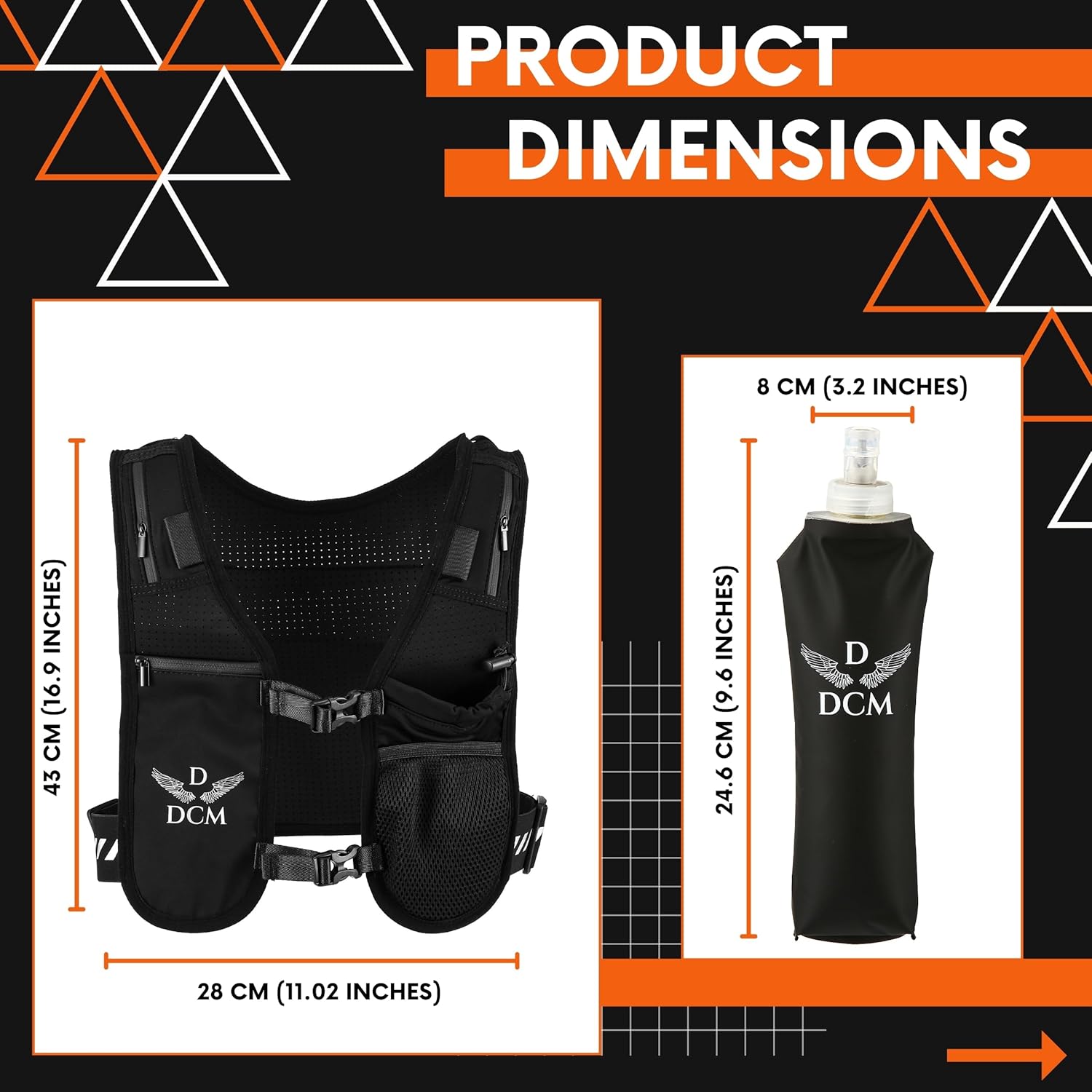Adjustable Hydration Running Vest: 1.5L Bladder, 500ml Bottle, Phone Holder - Image 2