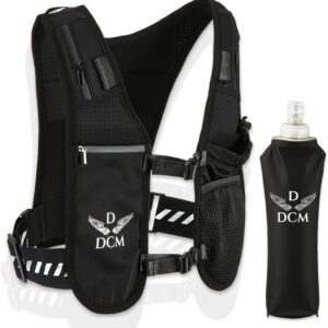 Adjustable Unisex Running Vest – Lightweight Hydration Vest with 1.5L Back Bladder Pocket – 500ml Water Bottle Included – Bottle Pocket, Zipper Storage, Phone Holder – Durable Backpack Alternative