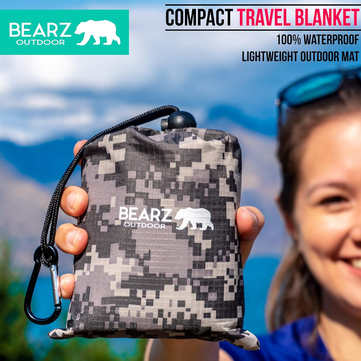 BEARZ Waterproof Pocket Travel Blanket - Sandproof Beach Camping Mat - Image 2