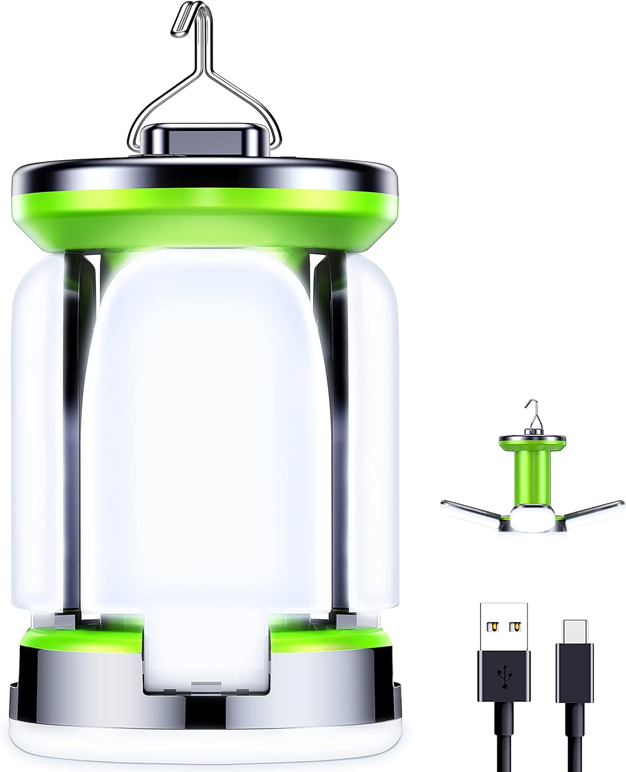 Blukar Camping Lantern Rechargeable, Camping Lights Lamp - 7 Light Modes 60 LED Ultra Bright LED Tent Lamp 10+ Hrs Battery Life for Outdoor, Emergency, Fishing, Hiking etc.