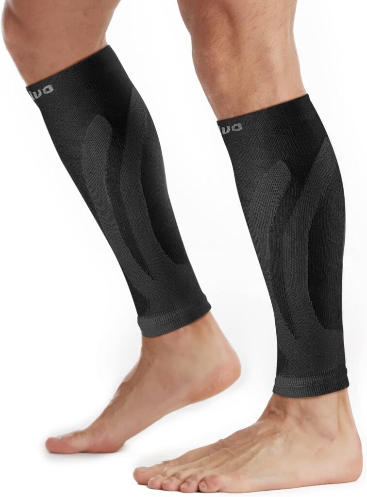 CAMBIVO 2 Pairs Calf Compression Sleeve Men & Women, Shin Splints Support and Calf Support Sleeves, Compression Leg Socks for Running Sports, Flight, Hiking,Cycling