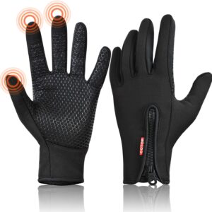 COTOP Winter Warm Gloves for Men Women, Outdoor Windproof Touchscreen Gloves Water Resistant Cycling Gloves Anti Slip Thermal Gloves for Running Cycling Walking Riding Driving
