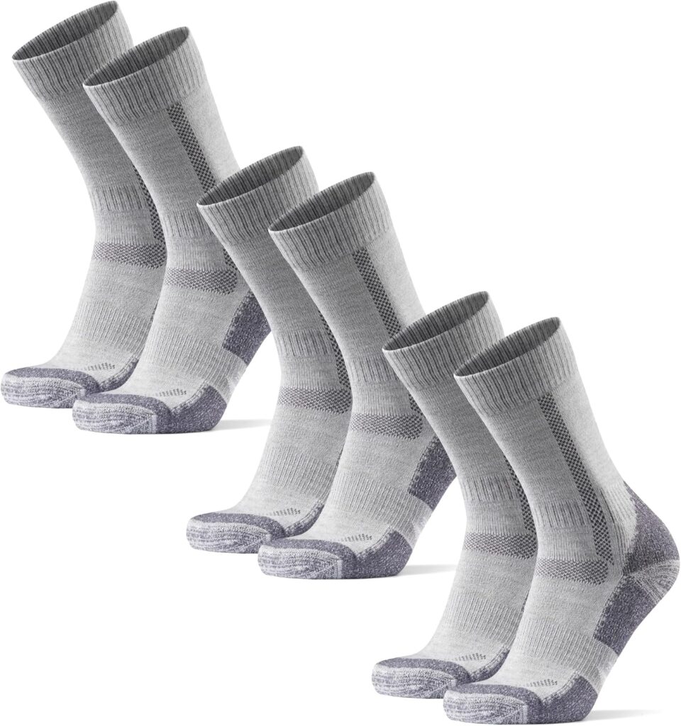 DANISH ENDURANCE Hiking Socks, Breathable Merino Wool Walking Socks, Anti Blister Cushioning for Comfort, for Men & Women, Unisex, 3-Pack