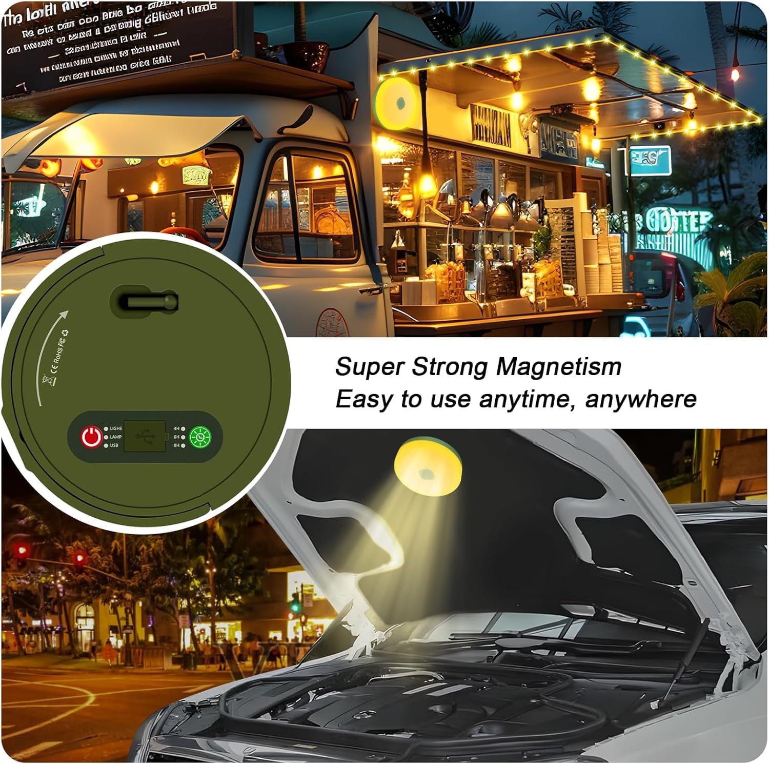DSGKUU 10M Rechargeable Camping Lights: 4-in-1 Waterproof 8 Modes - Image 2