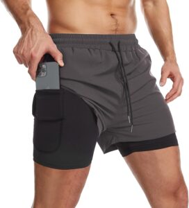 Men's 2-in-1 Running Shorts: Phone Pocket, Quick Dry, Lightweight