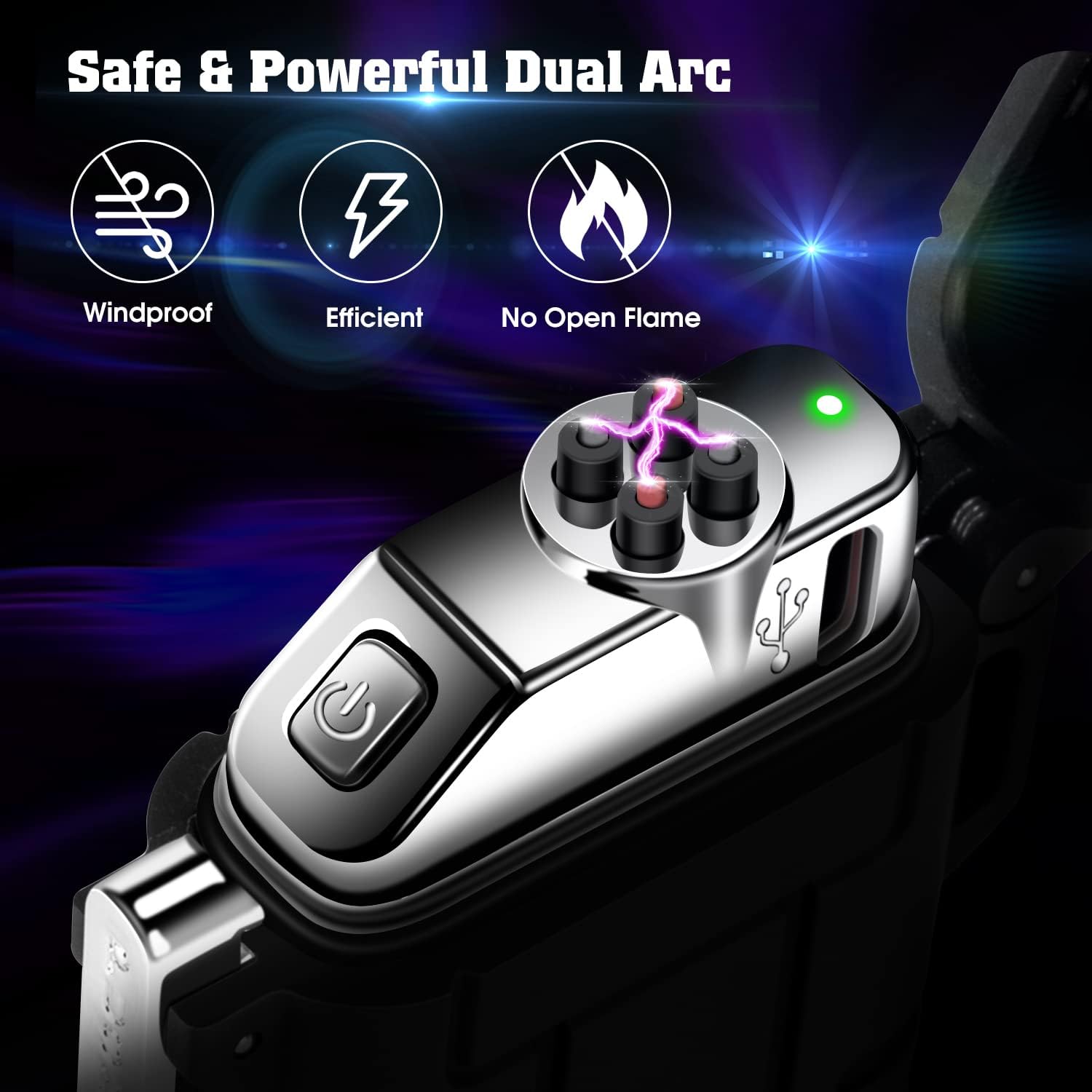 Rechargeable USB Plasma Lighter: Windproof, Waterproof, EDC Gear - Image 2