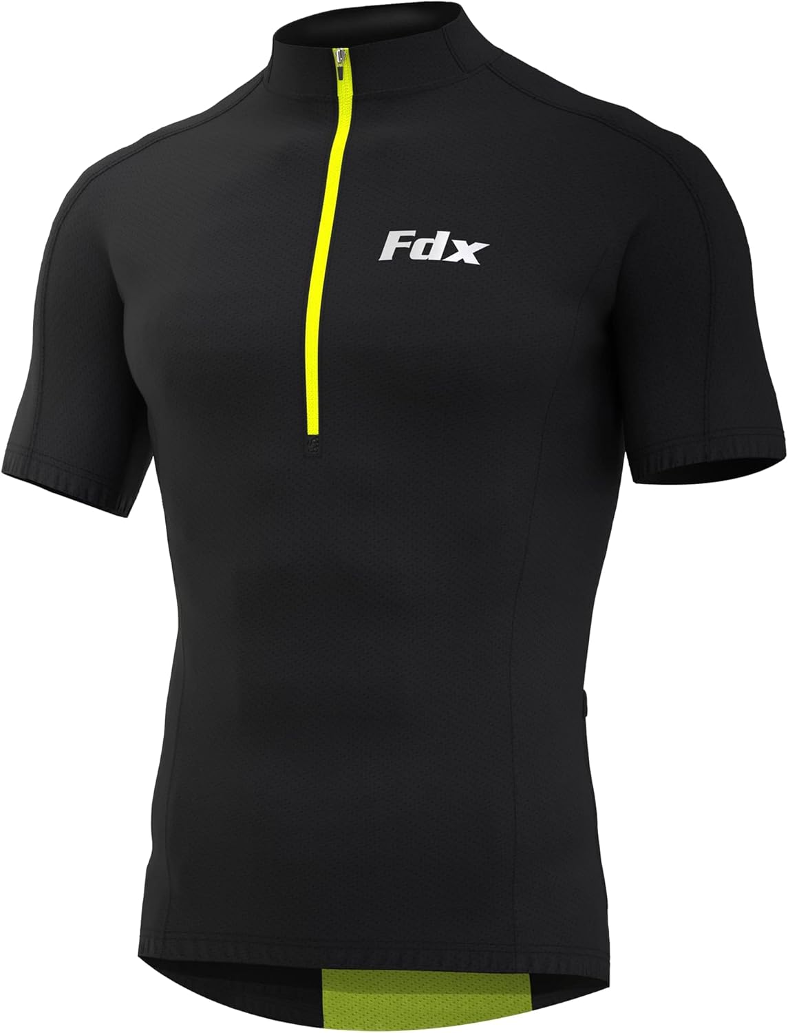 FDX Men’s Cycling Jersey - Short Sleeves Summer Biking Tops, Breathable Quick Dry Mountain Bike MTB Jersey, 1/4 Zip T Shirt for Running, Biking and Hiking