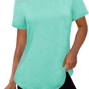 Gyabnw Gym Tops Women UK Yoga Running Sports Tshirt Tennis Pilates Activewear Workout Clothes UPF 50+ Sun Protection