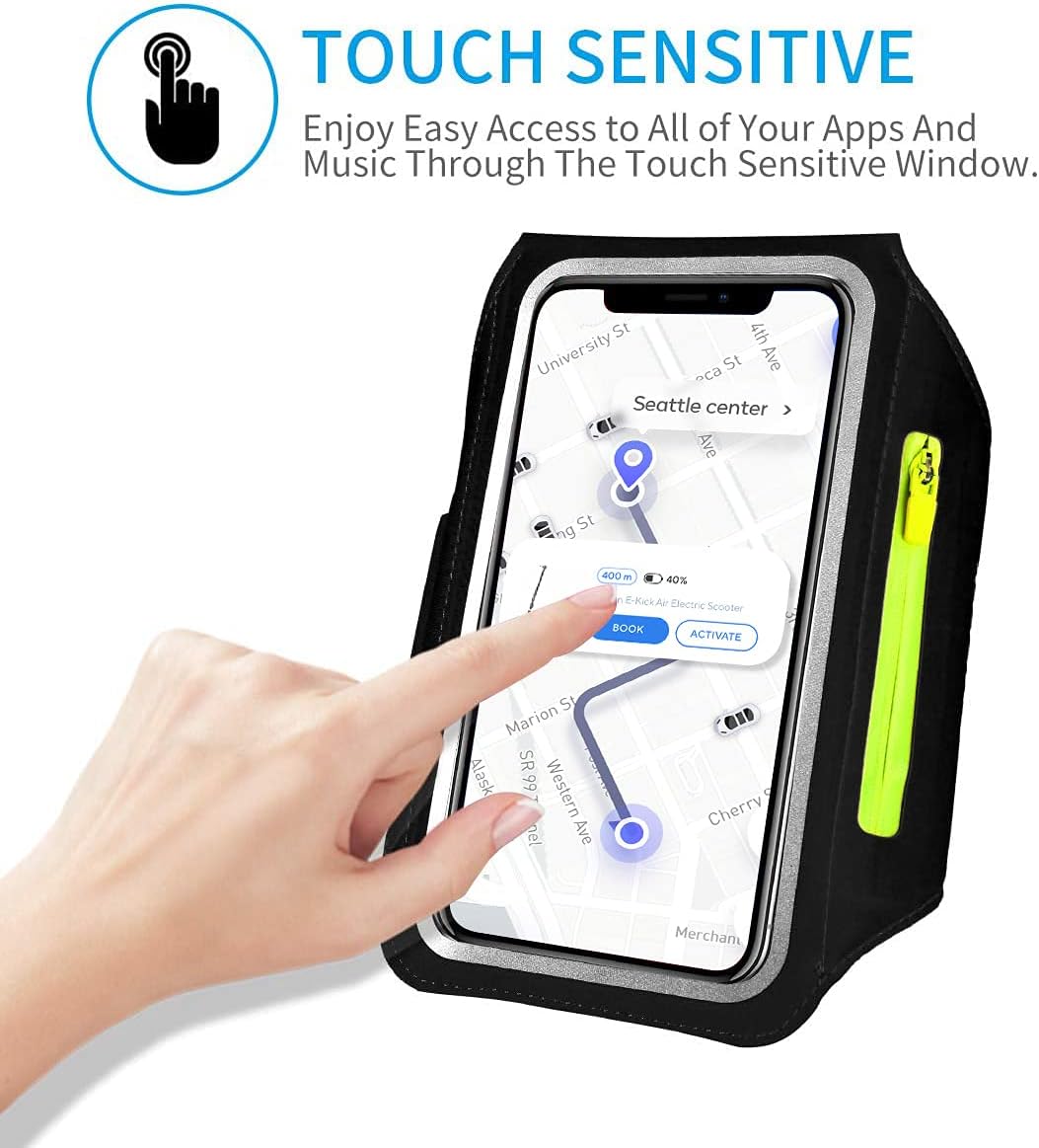HAISSKY Running Armband: Hands-Free Phone Holder w/ Zipper Pocket - Image 2