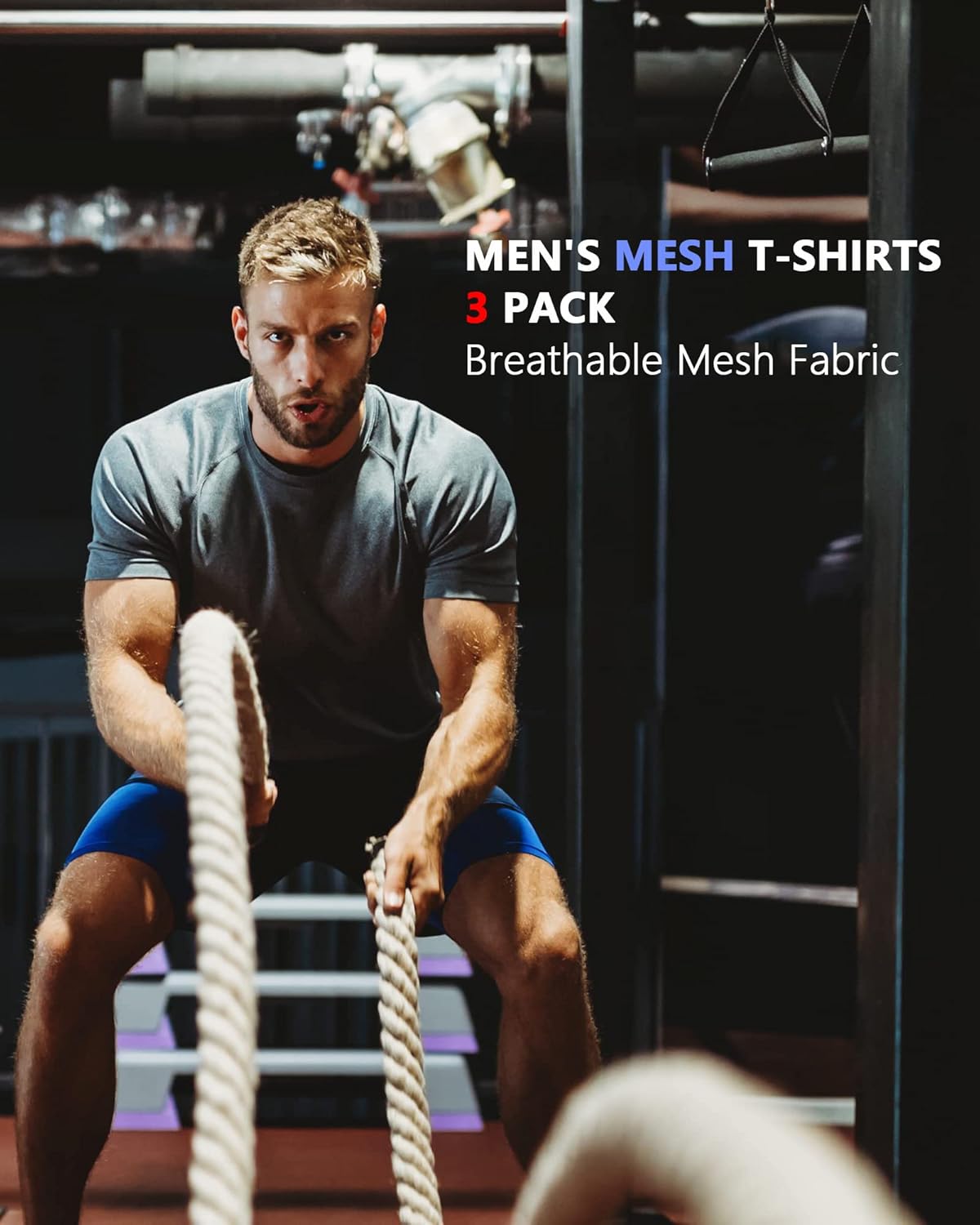 HOPLYNN Men's Dry-Fit Running Shirts - Cool, Breathable Workout Tops - Image 2