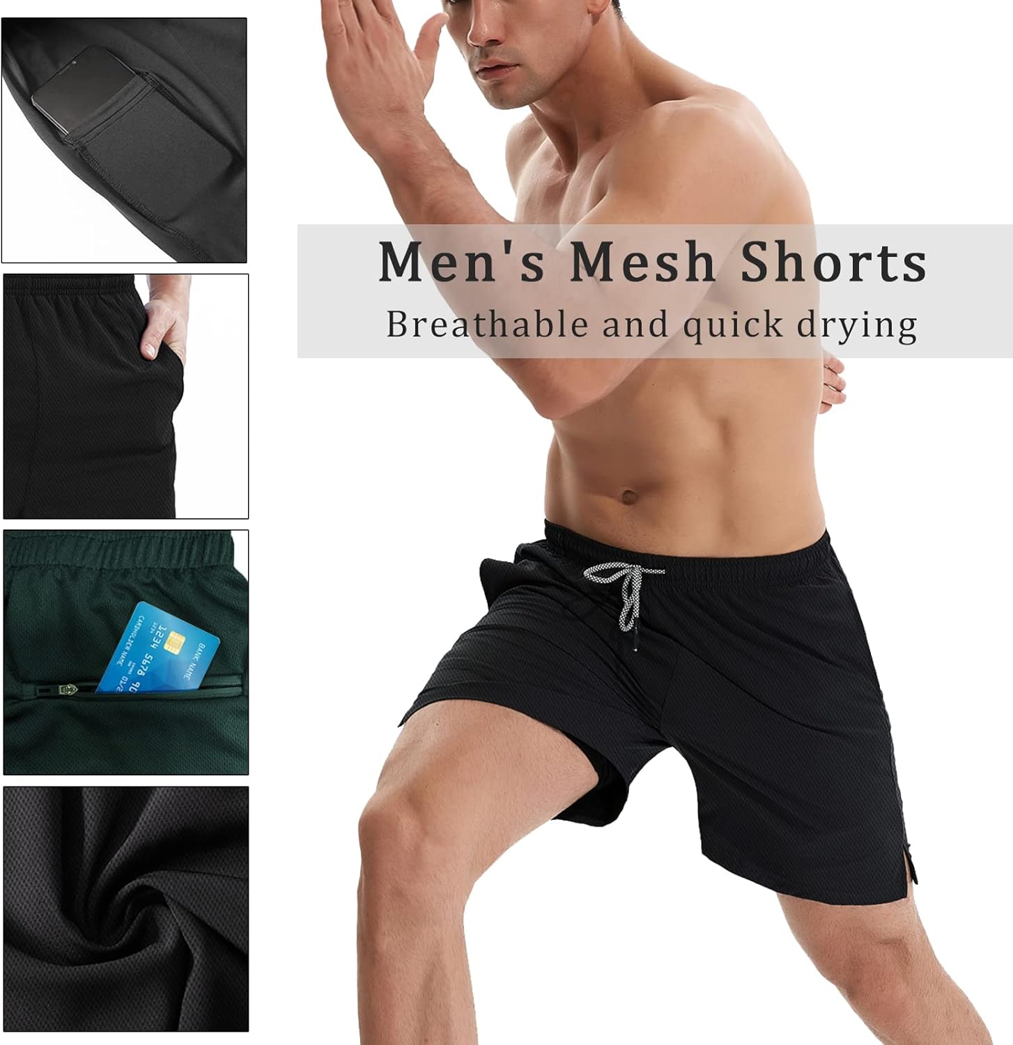 HOPLYNN Men's 2-in-1 Running Shorts w/ Phone Pocket - Image 2