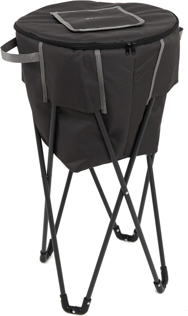 Hi-Gear 45 Litre Cooler Stand with Robust Steel Frame, Lightweight, Waterproof, Portable, Insulated, Foldable, Soft Cool Box, Cooler for Food & Drinks, Camping, Picnics, Festivals, BBQs, Beach (Black)