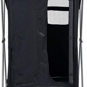 Hi-Gear Elite 6 Wardrobe with 5 Shelves, Hanging Rail & Side Pockets, Steel Frame, Easy to Assemble, Portable, Folding, Collapsible, Ideal for Camping and Festivals, includes Carry Bag, Black