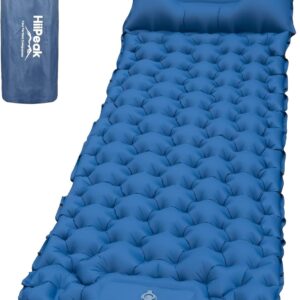 HiiPeak Sleeping Pad - Ultralight Inflatable Sleeping Mat with Built-in Foot Pump, Durable Compact Waterproof Camping Air Mattress for Camping, Backpacking, Hiking, Tent Trap Traveling
