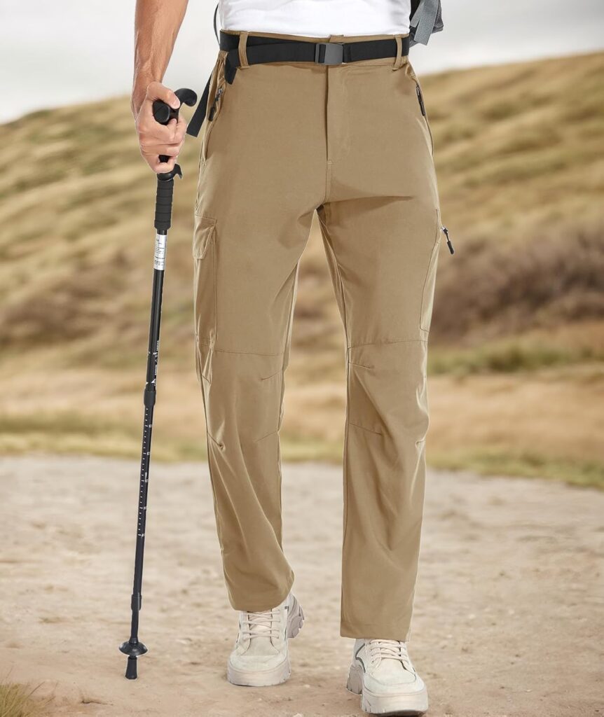 Hiking Cargo Pants Lightweight Waterproof Golf Work Outdoor Pants with 5 Pockets