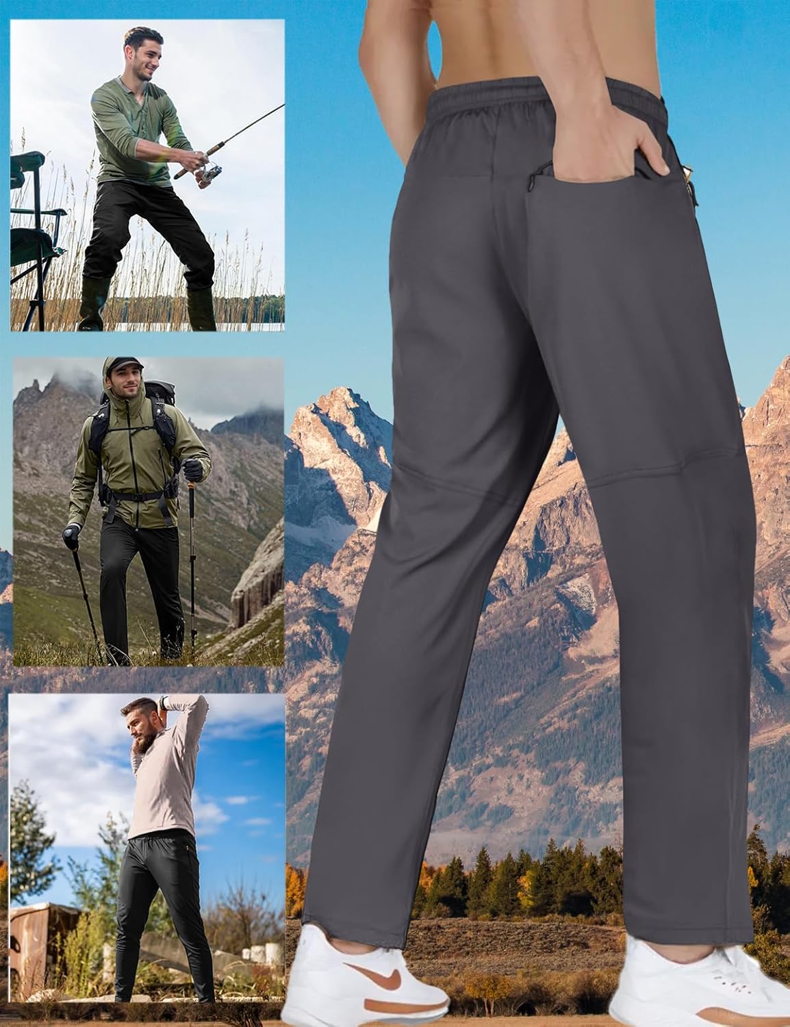 Men's Lightweight Quick-Dry Hiking Pants: 3 Pockets - Image 2