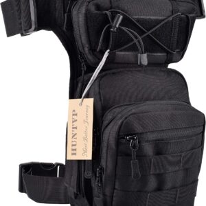 Huntvp Tactical Drop Leg Bag, Military Thigh Bag Motorcycle Waist Utility Belt Pack Metal Detector Finds Pack for Metal Detecting Accessories Cycling Motorbike Hiking Traveling Camping